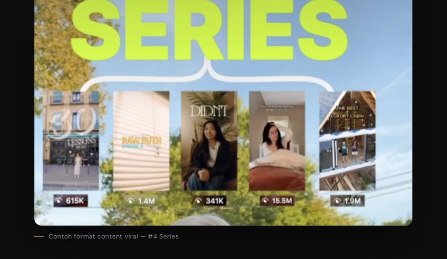 Contoh content Series viral — view counts sebenar